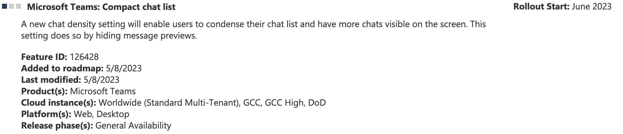 Compacte chatlijst in Microsoft Teams