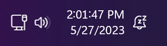 Un GIF montrant l'horloge du plateau de Windows 11s avec les secondes