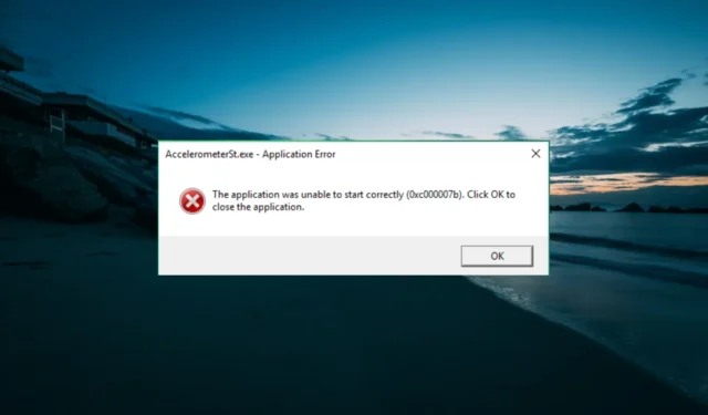 Erro de aplicativo Accelerometerst.exe no Windows 10 [Corrigir]
