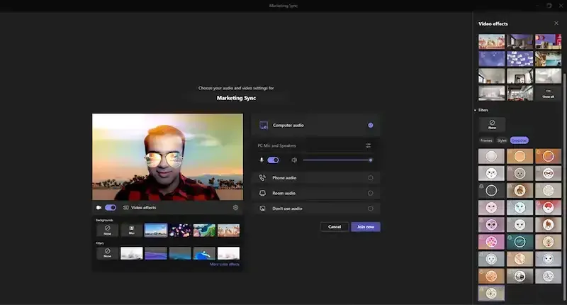 Aggiunta di obiettivi Snapchat alle riunioni dei tuoi team video Microsoft