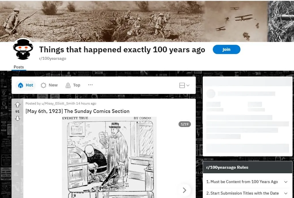 100 anni fa vista subreddit.