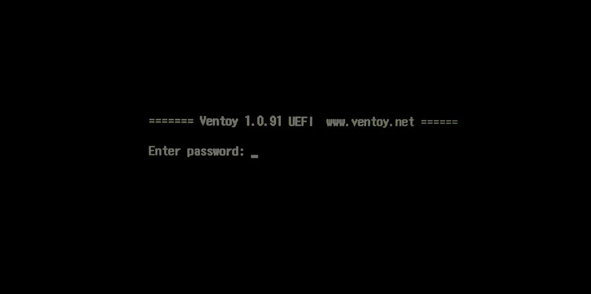 訪問 Ventoy USB 需要密碼。