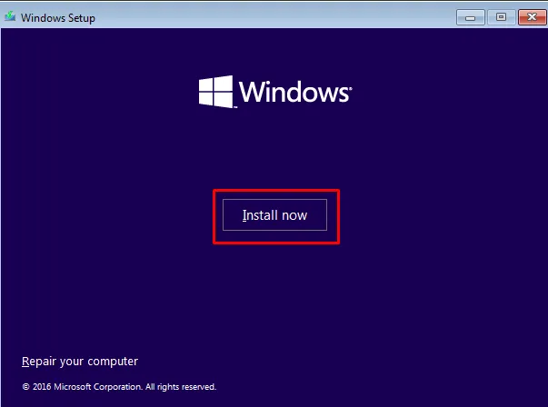 Installeer Windows 10