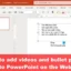 PowerPoint에 비디오 및 글머리 기호를 추가하는 방법