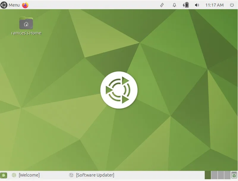 Uno screenshot del desktop MATE di base.