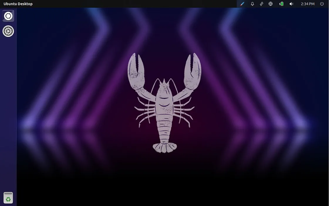 Uno screenshot che mostra il desktop base di Ubuntu Unity.