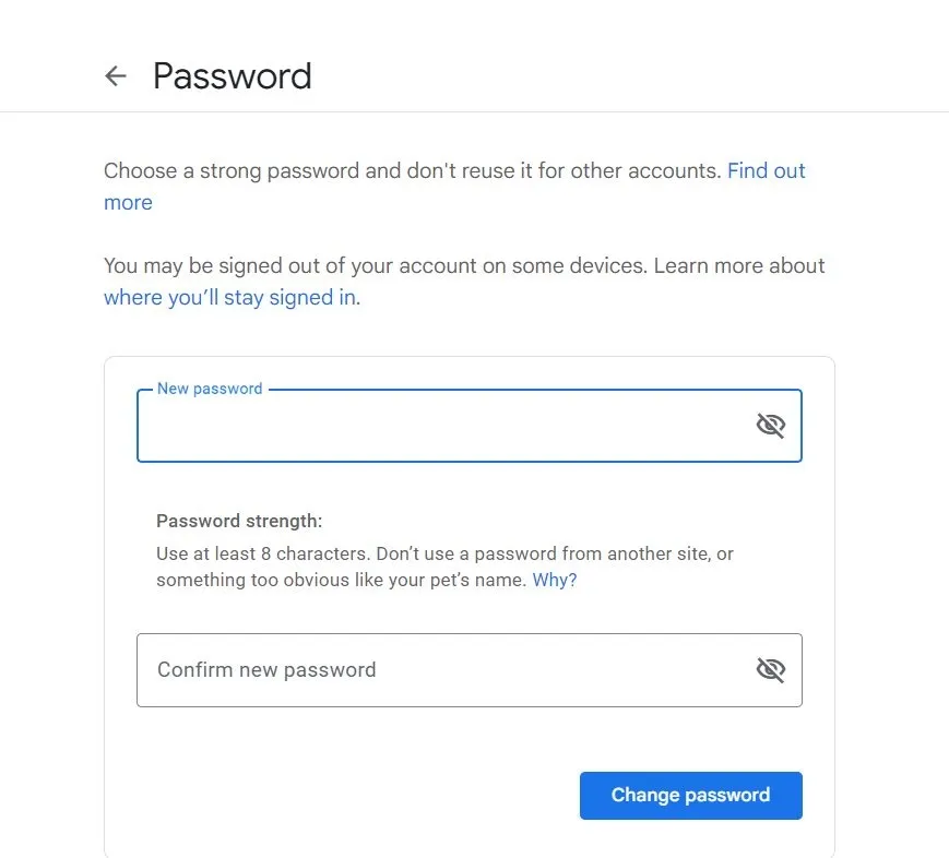 Chromebook Googleパスワードを変更する