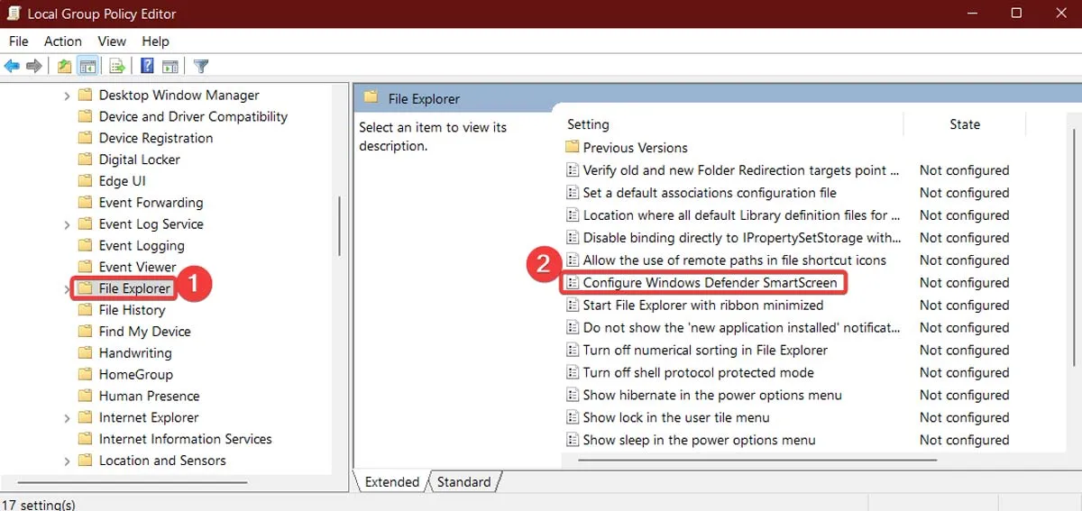 Désactiver Smartscreen Configurer Windows Defender Smartscreen dans l'explorateur de fichiers