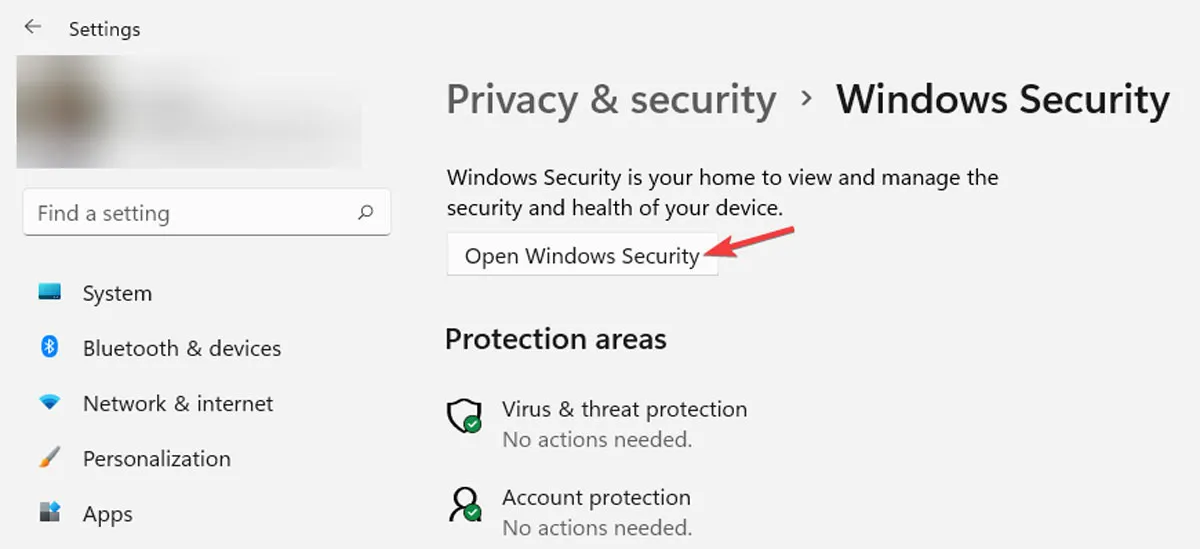 Disabilita Smartscreen: apri le impostazioni di sicurezza di Windows
