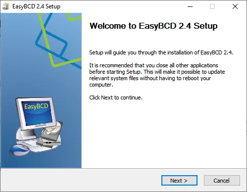 easybcd om Windows te installeren op nieuwe SSD zonder USB
