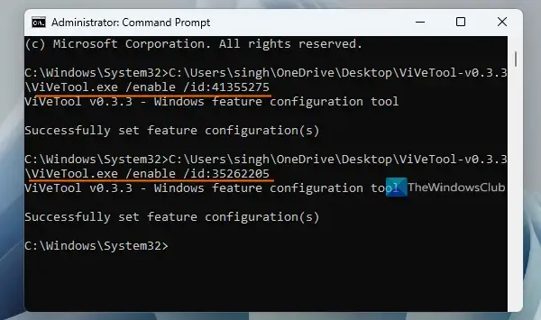 abilita il controllo rgb windows 11 usando vivetool