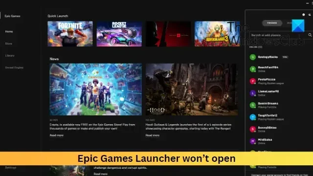 O inicializador da Epic Games não abre [Corrigir]