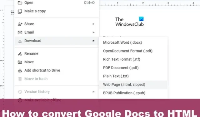 Comment convertir Google Docs en HTML