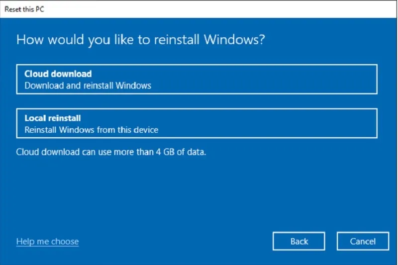 Windows 10 설치를 초기화하는 방법