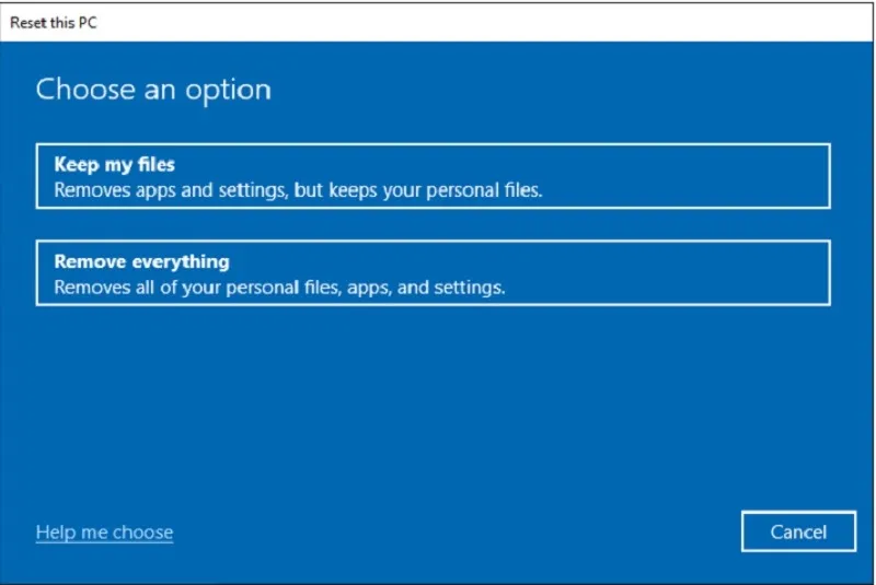 Como redefinir as configurações de fábrica do Windows 10 Remover