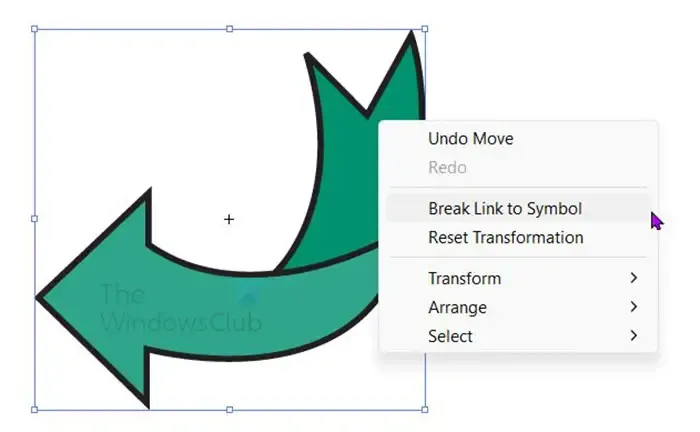 Comment créer des flèches dans Illustrator - Rompre le lien avec le symbole