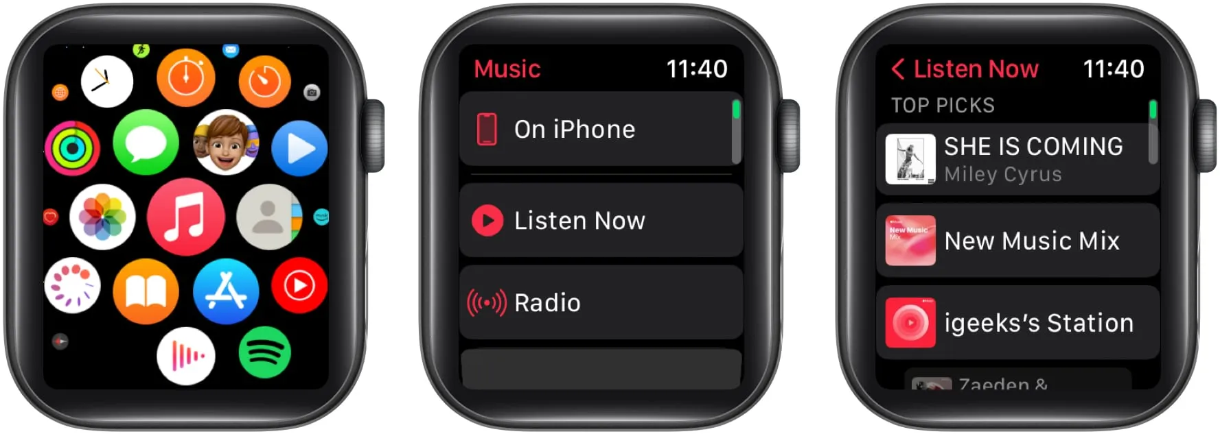 在 Apple Watch 上聆聽音樂