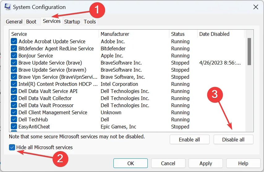Deaktivieren Sie Dienste, um zu beheben, dass das Bildschirm-Timeout von Windows 11 nicht funktioniert