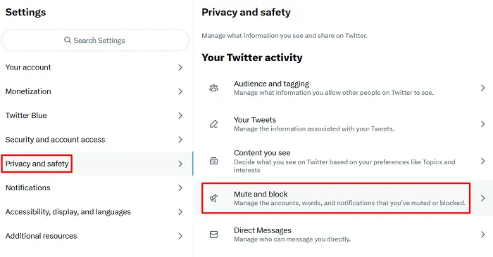 Silenciar e bloquear no Twitter