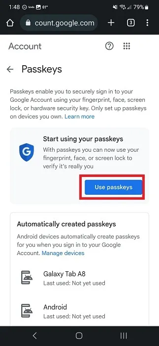 Authentification sans mot de passe Comment créer des clés de passe avec Google Android
