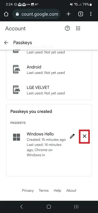Autenticazione senza password Come creare passkey con Google Delete