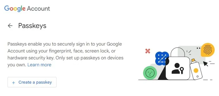 Autenticazione senza password Come creare passkey con Google Desktop Create
