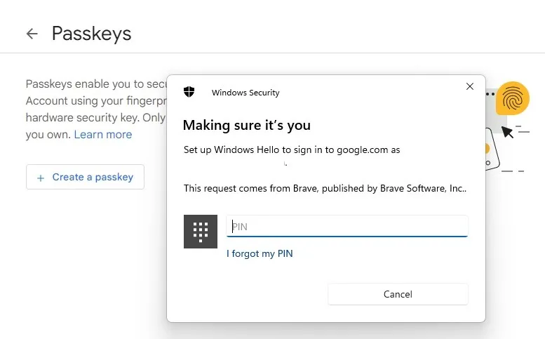 Authentification sans mot de passe Comment créer des clés avec Google Desktop Verify