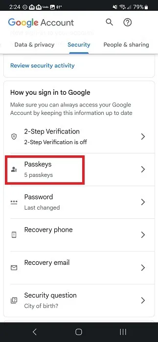 비밀번호 없는 인증 Google 패스키로 패스키를 만드는 방법
