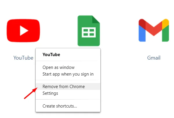Eliminar una aplicación de Chrome