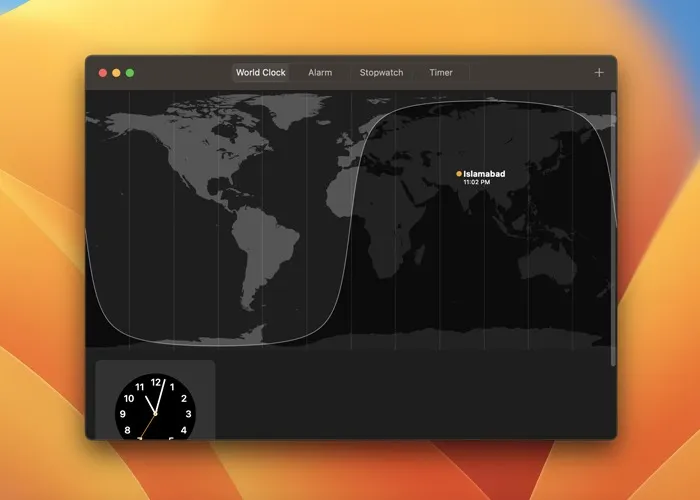 Alarm instellen op Mac Clock-app