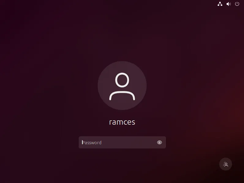 GNOME 鎖定屏幕的屏幕截圖。