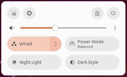 Een screenshot van het standaard power-menu in GNOME.