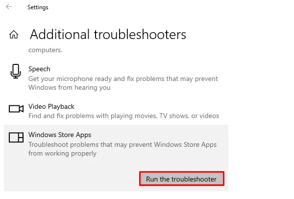 Impossible d'installer des applications à partir du magasin dans Windows 10