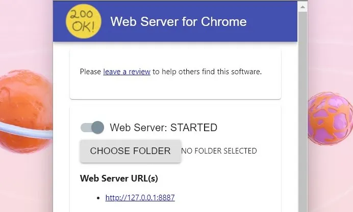 Servidor web para la extensión de Chrome