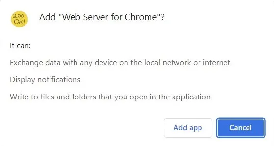 Serveur Web pour Chrome
