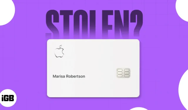 Apple 카드를 분실하거나 도난당한 경우 어떻게 해야 합니까?