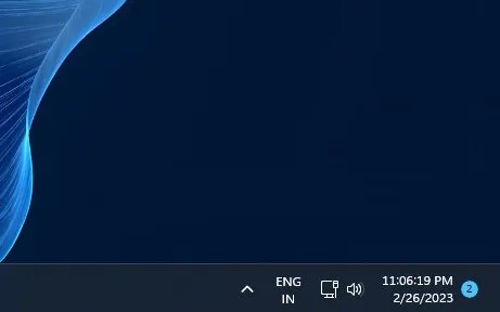 Secondes de l'horloge de la barre des tâches de Windows 11
