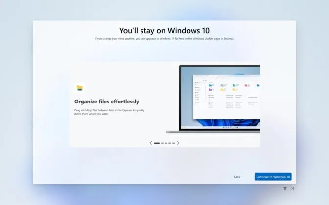 Windows 11 upgrade pop-up vier