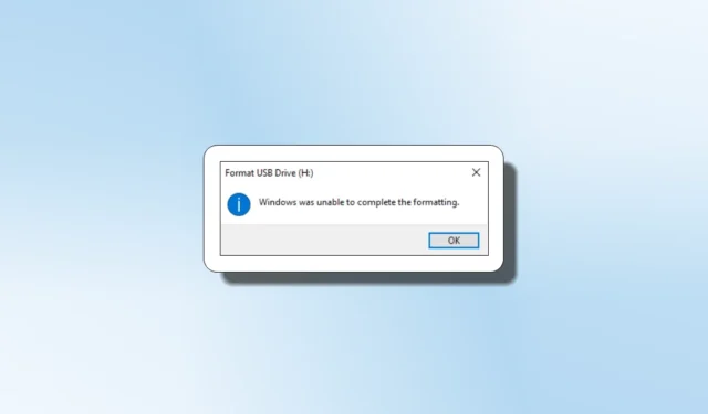 Cómo solucionar el error «Windows no pudo completar el formato»