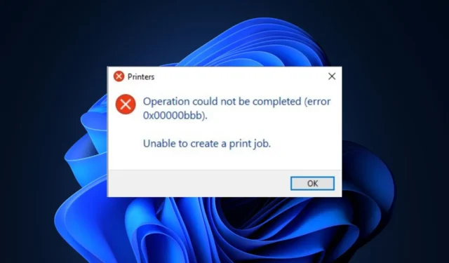 Error de impresora 0x00000bbb: cómo solucionarlo rápidamente