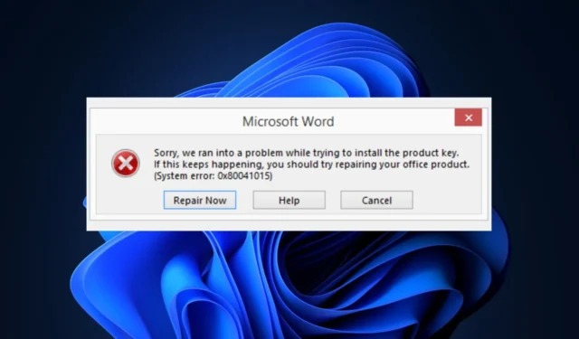 0x80041015 Errore di Microsoft Office: come risolverlo