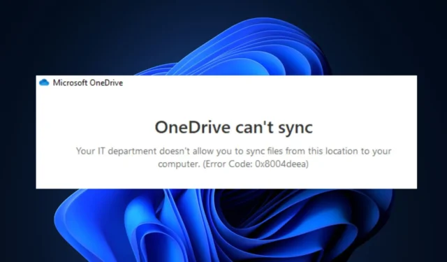0x8004deea Foutcode: OneDrive kan niet synchroniseren [repareren]