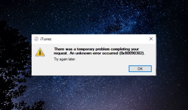 Erreur iTunes 0x80090302 : comment y remédier