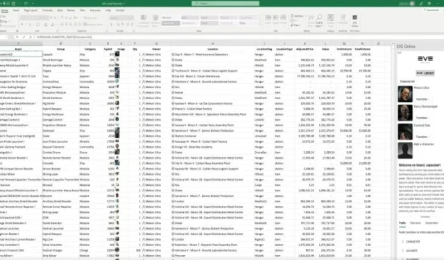 EVE Online ha collaborato con Microsoft a un nuovo componente aggiuntivo gratuito di Excel per aiutare i giocatori a tenere traccia delle statistiche di gioco