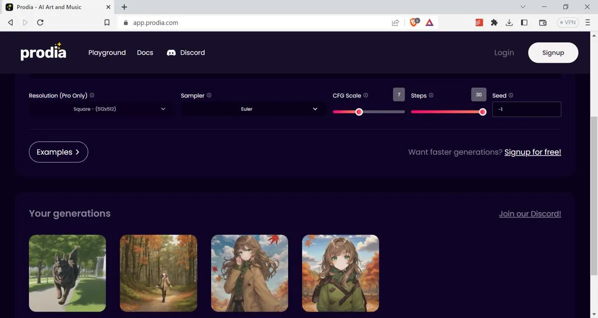 App Prodia Com Ai Genera Screenshot dell'immagine di una ragazza anime e di un pastore tedesco
