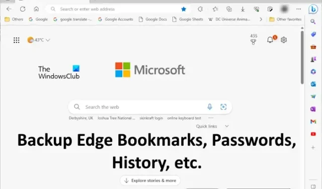 Hoe een back-up te maken van Edge-bladwijzers, wachtwoorden, geschiedenis, enz.