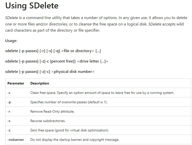 Windows でファイルを安全に削除するための最良のツール Sdelete 2