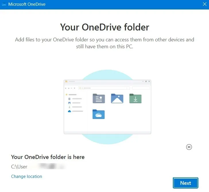 Zugriff auf den OneDrive-Ordner.
