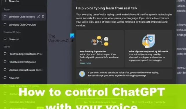 ChatGPT bedienen met uw stem