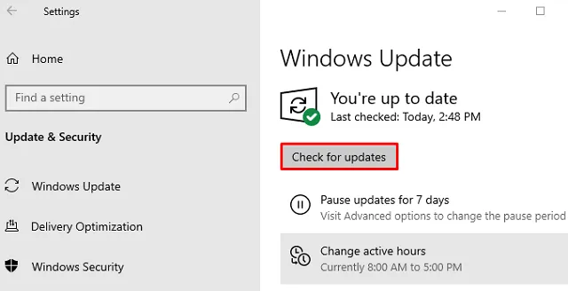 Nach Updates suchen – Windows 10 KB5027293